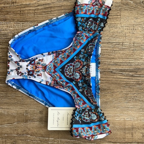 Lucky Brand Floral Swimsuit Bottom Blue XS - Picture 2 of 5